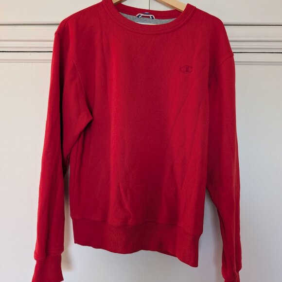 Champion Men's Crewneck Powerblend Fleece Sweatshirt, small, red - Picture 1 of 4